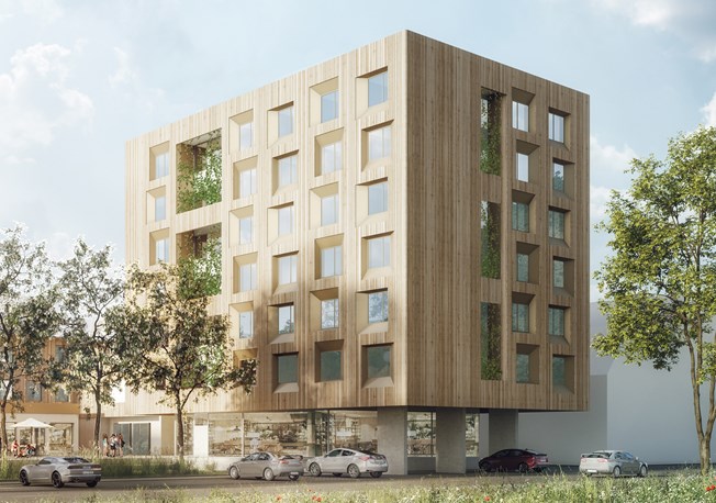 Visualisierung: Am Holztechnikum Kuchl wird an einem neuen Prestigeprojekt geplant (Bildquelle: SPS Architekten ZT GmbH)