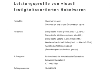Prüfbericht CE Festigkeitssortierte Hobelware Screenshot 2026 02 09 133320